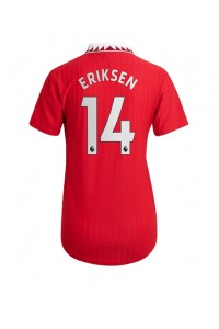 Manchester United Christian Eriksen #14 Voetbaltruitje Thuis tenue Dames 2022-23 Korte Mouw